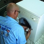 washing maching door lock being checked