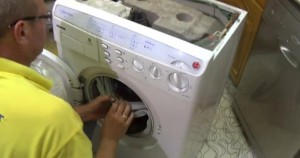 Remove the old door seal from the washing machine inner drum and clean surface